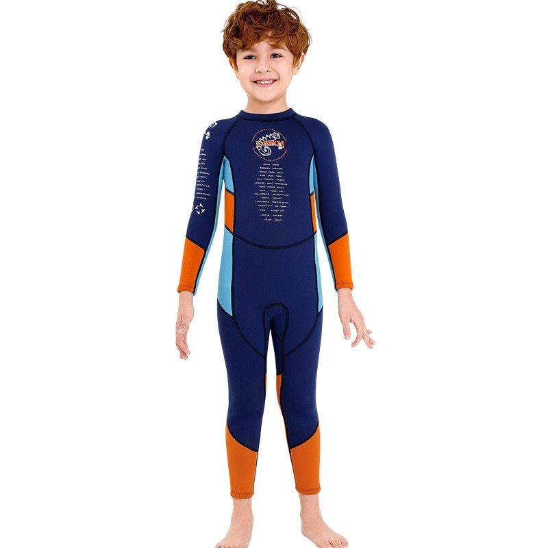 Children back zipper diving suit