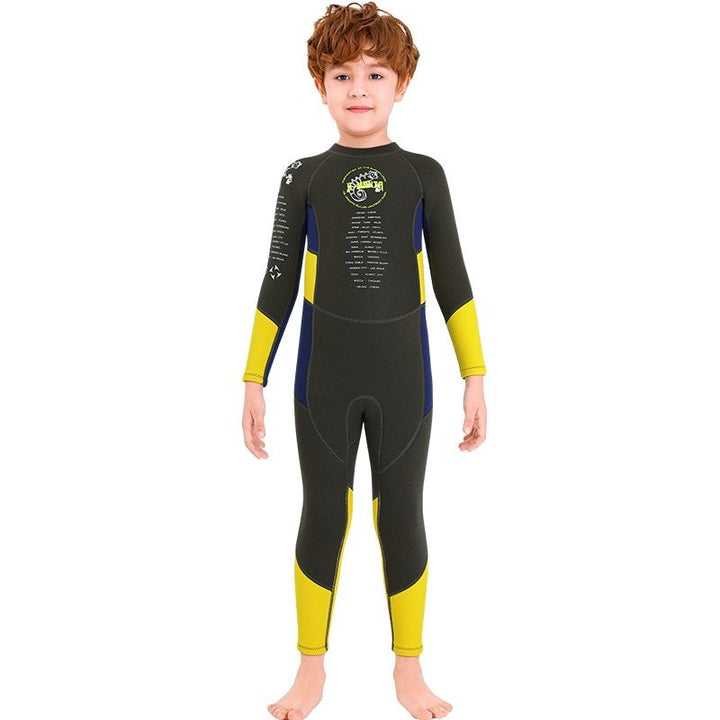 Children back zipper diving suit