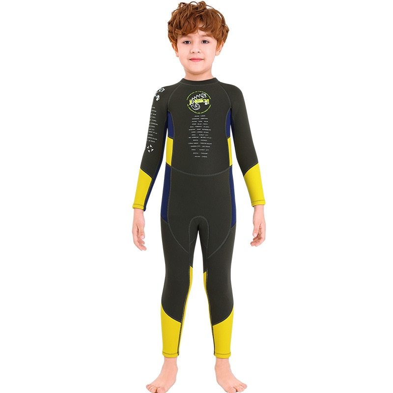Children back zipper diving suit