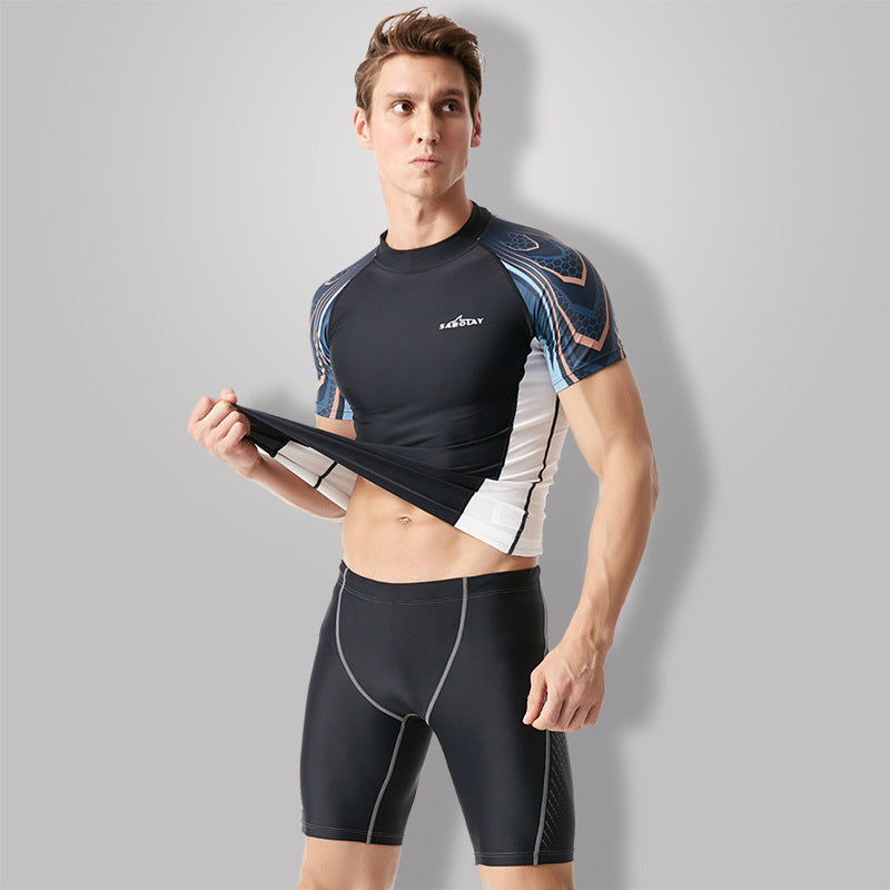 Men's Plus Size Short Sleeve Split Wetsuit