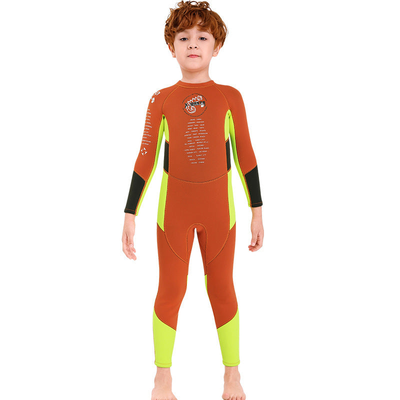 Children back zipper diving suit