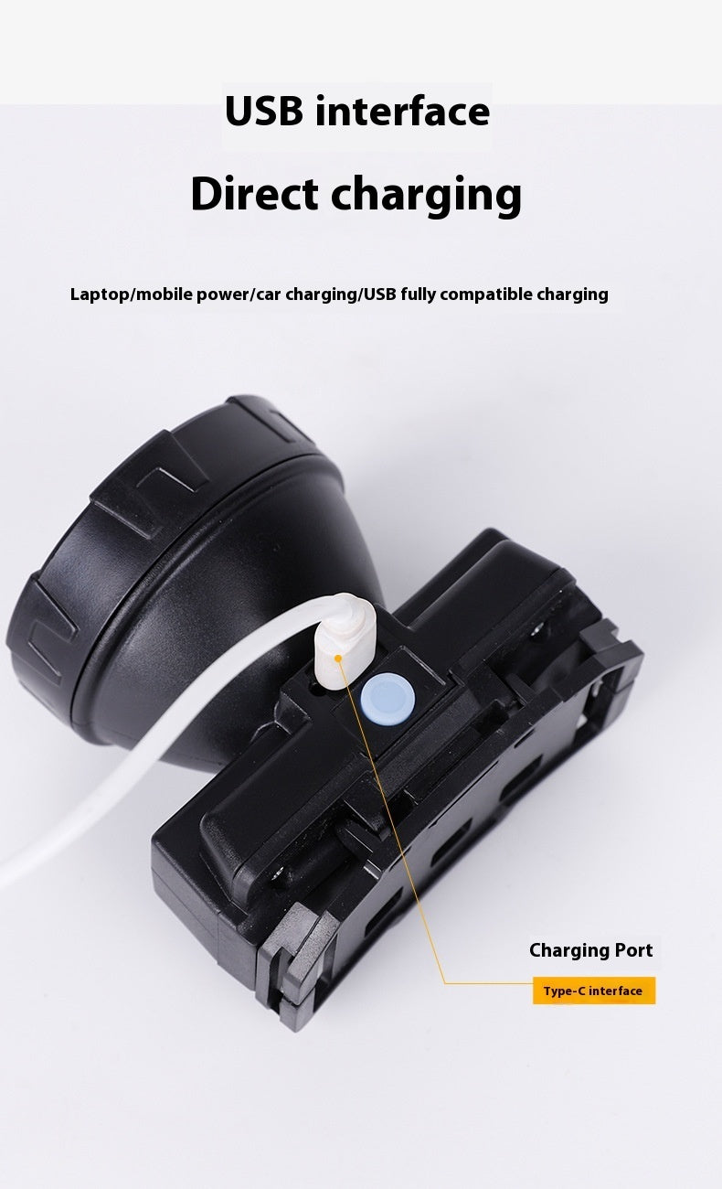 Outdoor LED Strong Light Charging Waterproof Headlamp